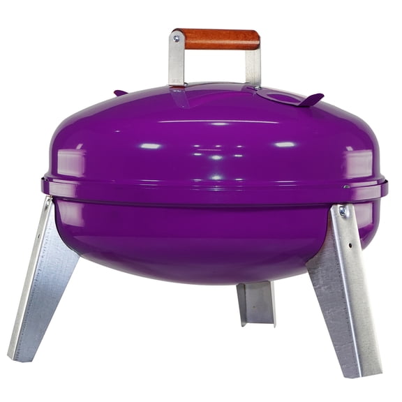 Americana Grills Wherever Grill 2-in-1 Electric Charcoal Grill, 1500 W, Purple