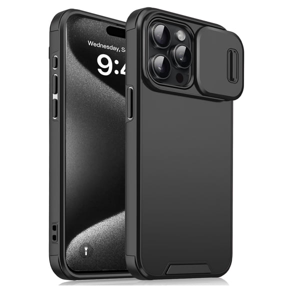 Decase for iPhone 15 Pro Case Compatible with Mag-safe, PC TPU Back Cover Magnetic Case with Slide Camera Cover, Slim Case for Apple iPhone 15 Pro 6.1 inch,Black