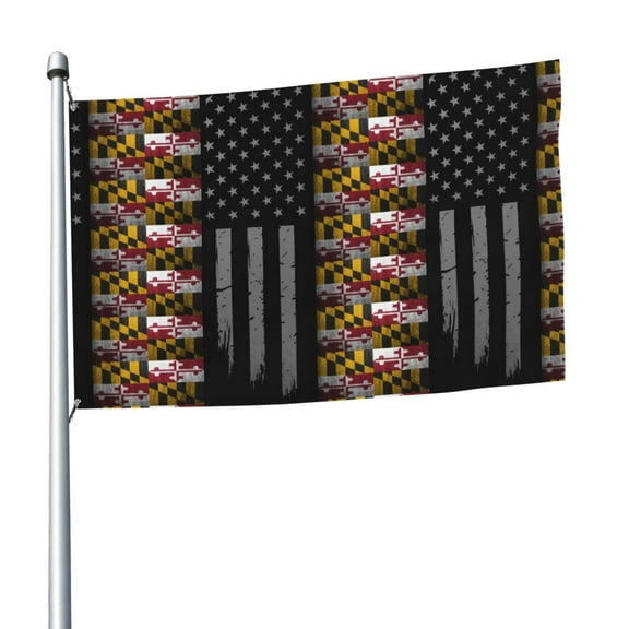 America Maryland Flag Flag 5x8 Ft Print Vivid Color Outdoors Indoors Light-Weight Polyester Flags