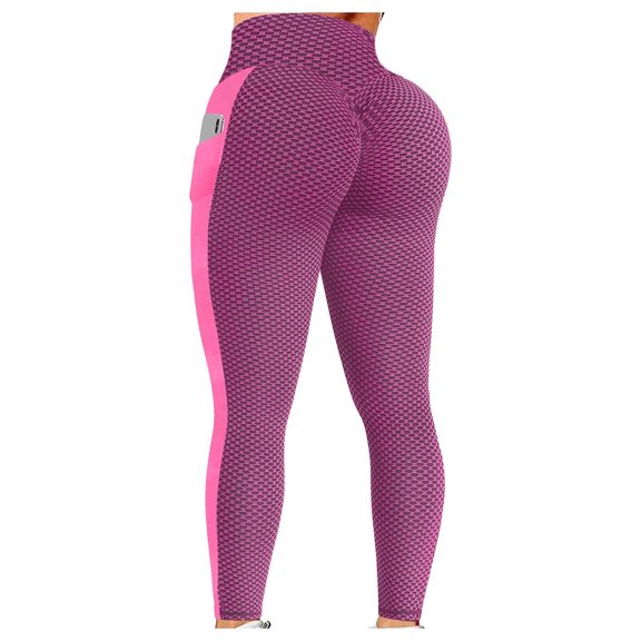 Augper Womens High Waist Yoga Pants Slimming Booty Leggings Workout Running Butt Lift Tights With Pockets