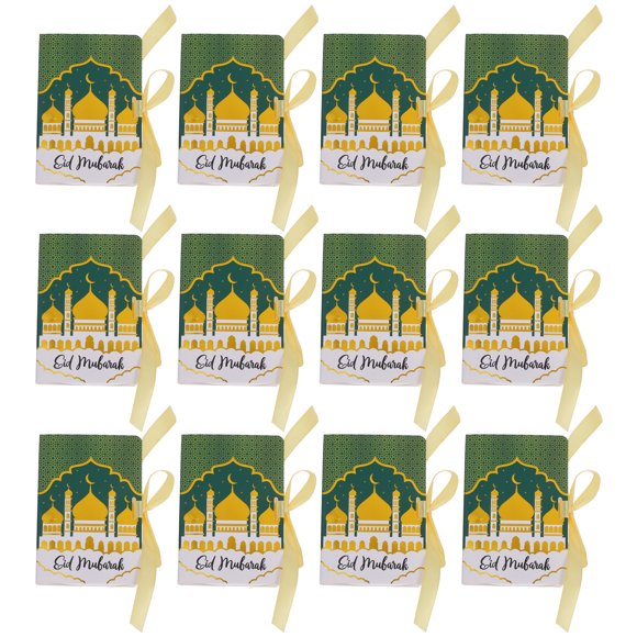 20 cajas de papel para dulces, para recuerdos de fiesta de Eid Mubarak, organizador con forma de libro, decorativas