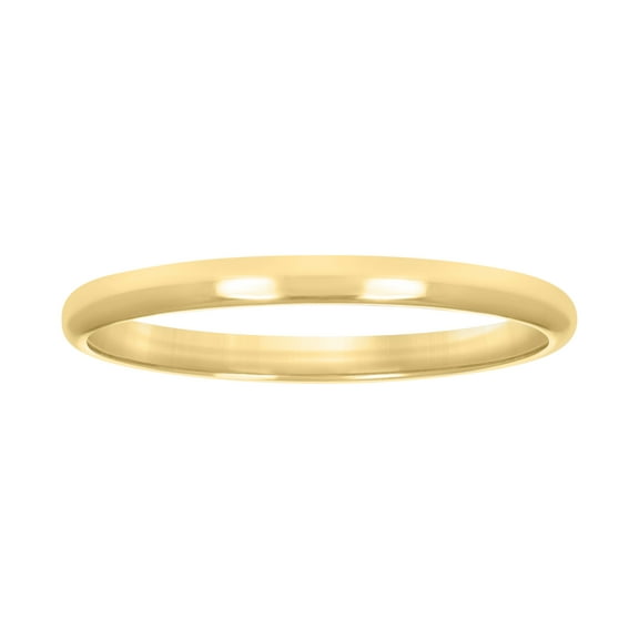 10kt 10k Yellow Gold Unisex 2mm Comfort-Fit Wedding Band Ring Size 8