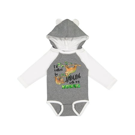 

Inktastic Id Rather Be Hanging with my Nonna- Cute Sloths Gift Baby Boy or Baby Girl Long Sleeve Bodysuit