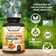 thumbnail image 5 of Turmeric Curcumin Supplement - 95% Curcuminoids with Organic Turmeric & BioPerine Black Pepper for Best Absorption - Daily Joint & Immune Health Support, Vegan, Non-GMO, Bottled in USA - 120 Capsules, 5 of 10