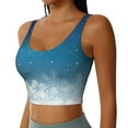 thumbnail image 2 of Balery Christmas Snowflakes Pattern Racerback Sports Bras for Women - Padded Seamless High Impact Support for Yoga Gym Workout Fitness-X-Large, 2 of 8