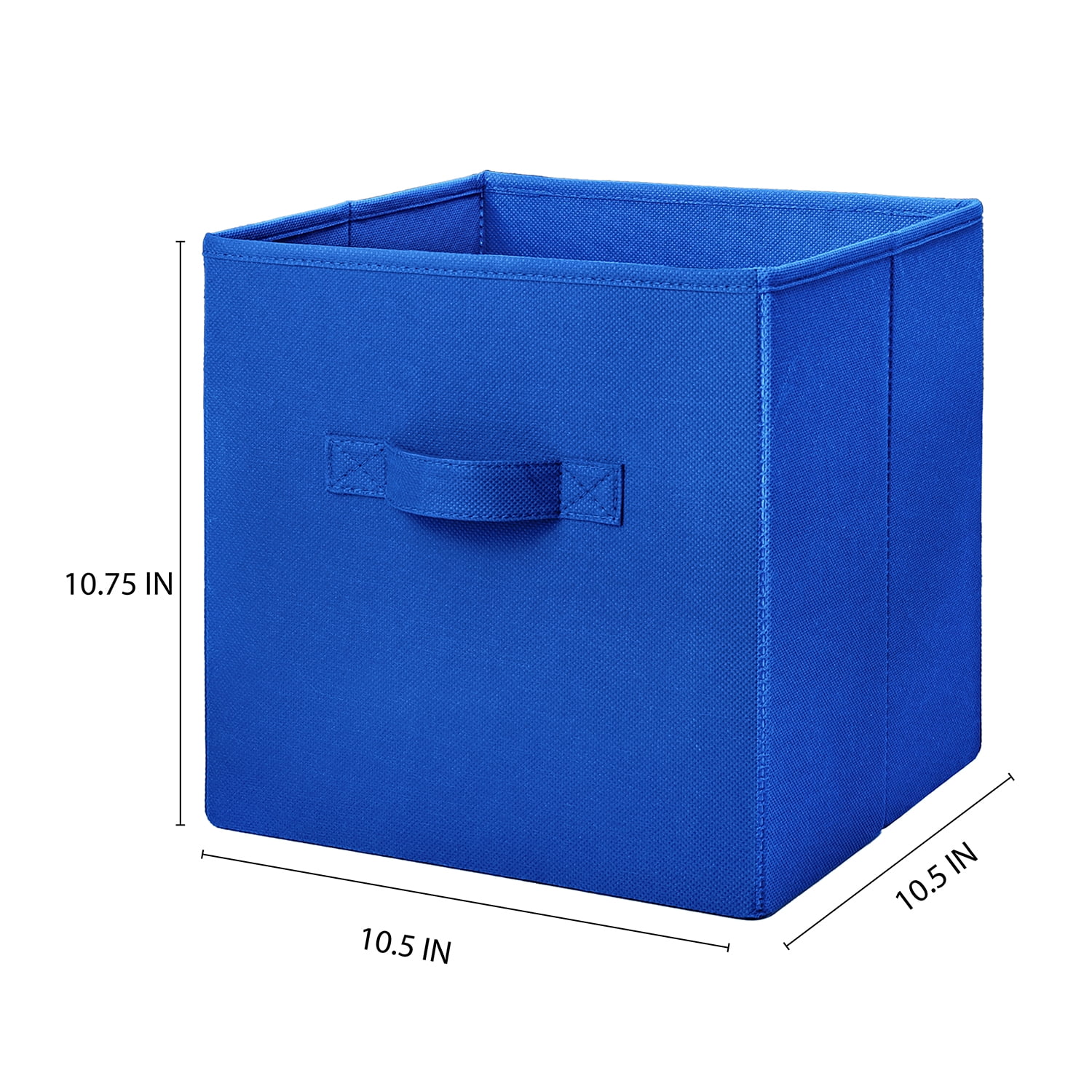 Mainstays Collegiate Collapsible Fabric Bins 10.5X10.5, Royal Spice, 4 Pack