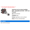 thumbnail image 2 of High Beam and Low Beam Headlight Bulb - Compatible with 2005 - 2007 Ford Freestyle 2006, 2 of 2