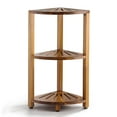 thumbnail image 1 of Soporte para ducha de esquina BLUEWEST, organizador de madera de 3 niveles, 1 of 8