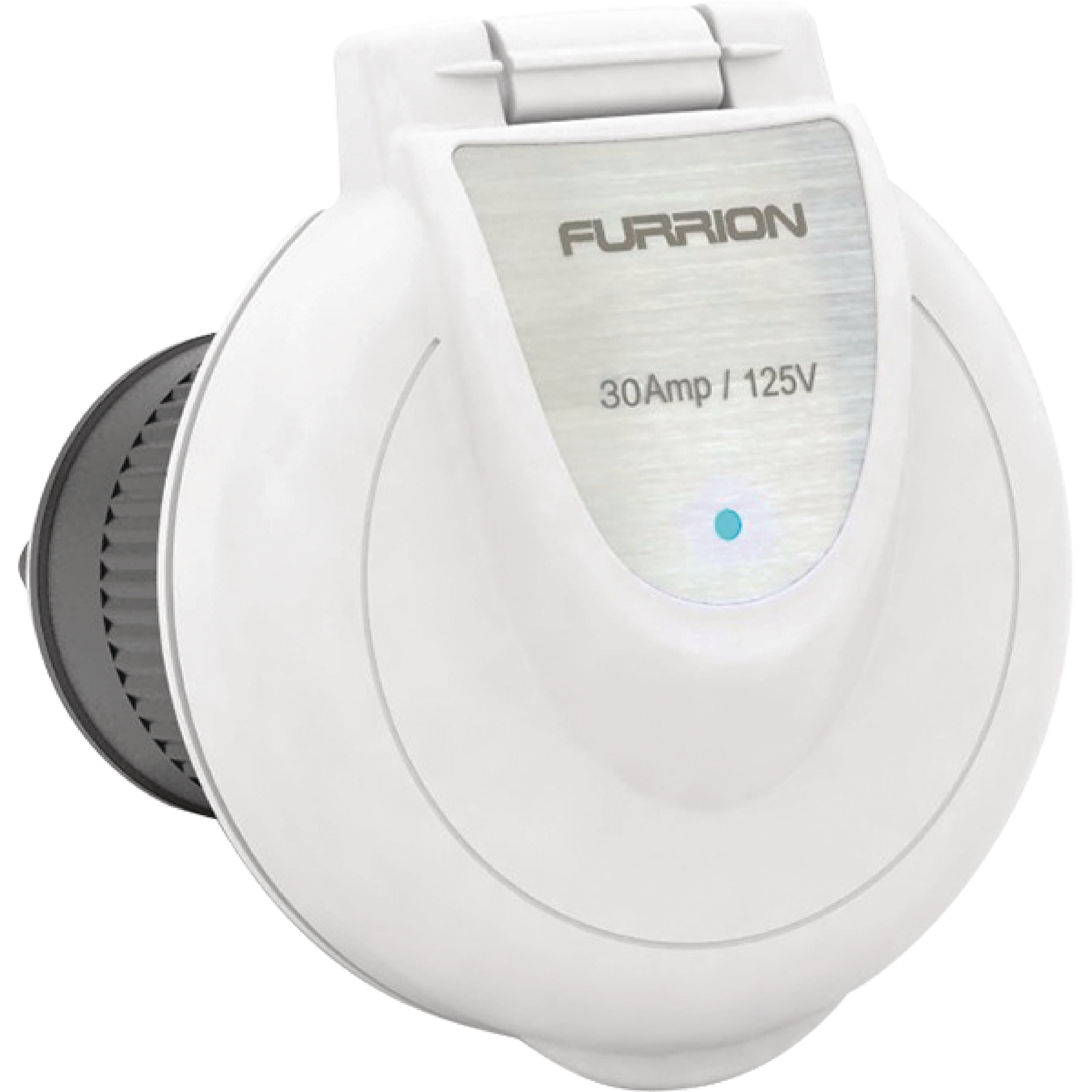 Furrion F30ITRPS White Round 30A Square RV Power Inlet with Powersmart