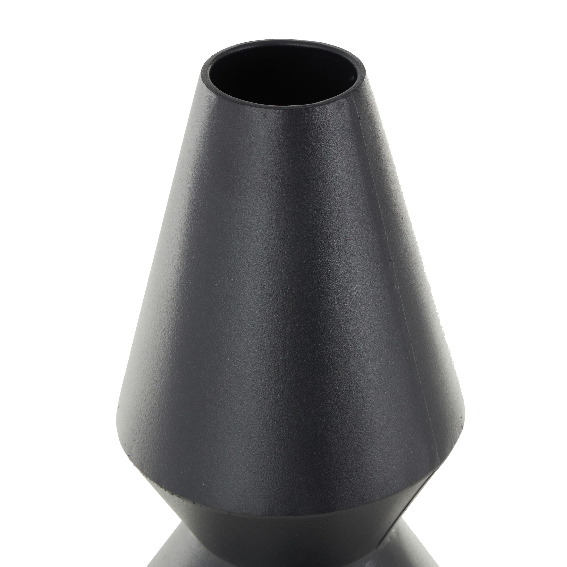 DecMode 33" Art Deco Fluted Black Metal Vase