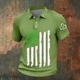 thumbnail image 1 of Ceisia Men's St. Patrick's Day Polo Shirt | Shamrock American Flag Print | Casual Short Sleeve Collared Top Gift, 1 of 5