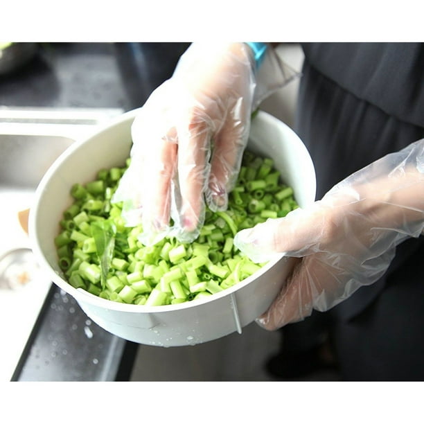 100 pièces/ensemble de gants alimentaires en plastique jetables gants  jetables pour Restaurant cuisine Barbecue gants alimentaires écologiques