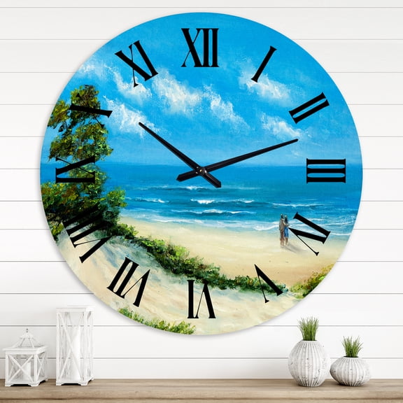 Designart 1 in Quartz Coastal Wall Clock