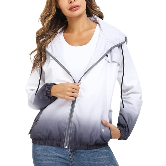 Purcoar Raincoat Women Lightweight Waterproof Rain Jackets Outdoor Hooded Windbreaker XS-XXL