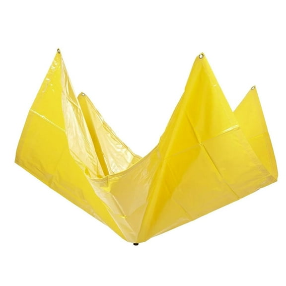 20'x20' Roof Ceiling Leak Diverter Drain Tarp - Vinyl Coated Ceiling Rain Drip Catcher with Heavy Duty Grommets - Yellow Roof Rain Water Diverter - Reusable Roof Drain Fitting Tarp