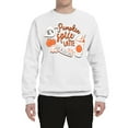 thumbnail image 2 of Wild Bobby It's Pumpkin Spice Latte Season Orange Black and White Halloween Unisex Crewneck Sweatshirt, White, XX-Large, 2 of 6