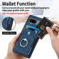thumbnail image 3 of Compatible with Google Pixel 8 Wallet Case with Card Holder, Premium PU Leather 360° Rotation Ring Holder Kickstand Shockproof Phone Case Cover for Google Pixel 8, Blue, 3 of 10
