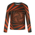 thumbnail image 5 of Blusas y camisas de manga larga con cuello redondo para hombre, blusa informal de manga larga con cuello redondo y estampado de rayas, blusa de poliéster para hombre, 5 of 5