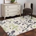 thumbnail image 3 of Grey Green Botanical Area Rugs 3'x5', Small Throw Rugs for Living Room Bedroom, Rustic Country Spring Floral Summer Leaf Indoor Outdoor Rug Non-Slip Low Pile Carpet Runner Reversible Floor Mats, 3 of 8
