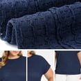 thumbnail image 5 of DARING DIVA Women's Plus Pointelle Knit Tops Casual Blouse 3X Navy Blue, 5 of 6
