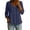 #27-Navy, variant on Craaazy Button Down Shirts for Women 3/4 Sleeve Solid Color Blouse V-neck Casual Top Gifts For Women