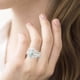 thumbnail image 2 of Anillos para mujer, regalos de moda para mujer, conjunto de 3 piezas de anillos de diamantes turquesa natural, regalo de cumpleaños para el Día de la Madre, joyería para mujer, anillo para dama., 2 of 5