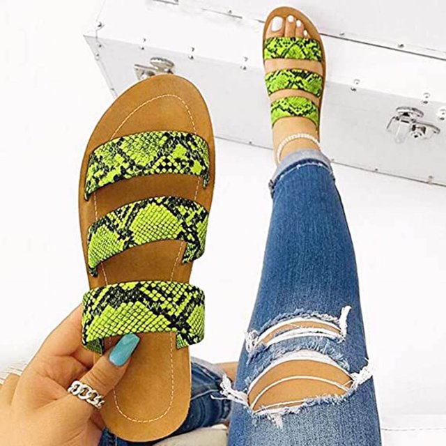 Sandalias Mujer Zapatillas planas Punta abierta Cómoda Playa Zapatos romanos Flip Flop Wmkox8yii hj789