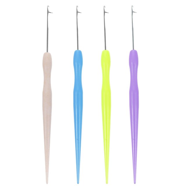 LOVEVER4pcs Latch Hook Crochet Needle Wig Braid Tool Hair Crochet Hooks Wig Weaving Tools