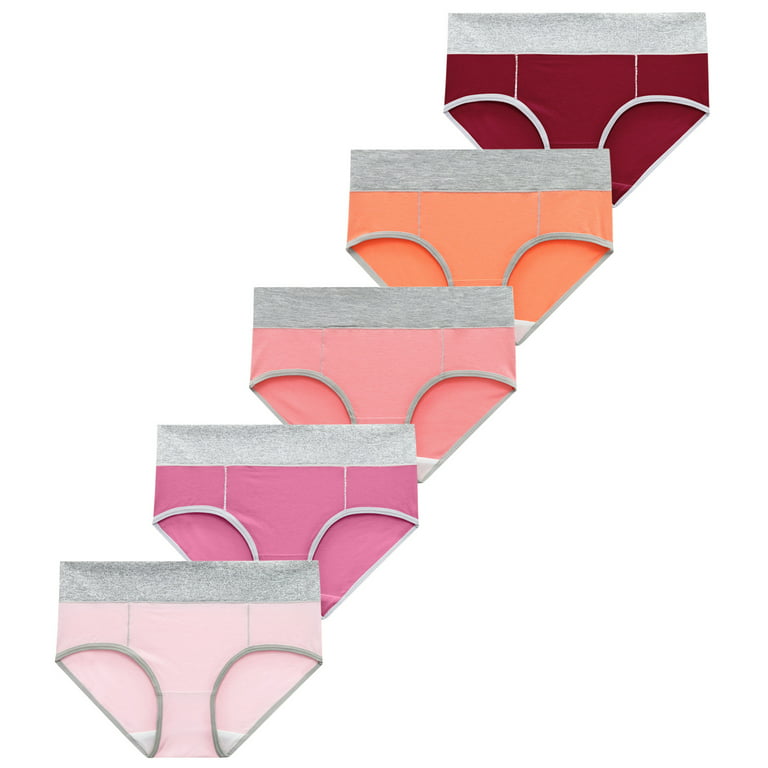 5pc Women Solid Color Patchwork Briefs Menstrual Panties Underwear Knickers  Bikini Underpants Embrace Beauty And Ease Lenceria - AliExpress