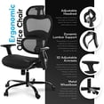 thumbnail image 3 of Oline ErgoPro Chaise de Bureau Ergonomique avec Dossier Inclinable, Noir, 3 of 5