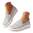 thumbnail image 3 of YLYL Womens Glitter Rhinestone Slip on Sneakers Chunky Platform Walking Shoes Casual Loafers, 3 of 9