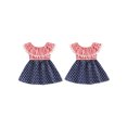thumbnail image 3 of Aojekbee Toddler Girls Summer Dress Casual 4th of July Star Stripe Print Off-Shoulder Dress for Beach Party Cute Clothes, 3 of 10
