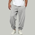 thumbnail image 2 of Men's Baggy Sweatpants Lightweight Fleece Wide Leg Drawstring Sweat Pants,Casual Lounge Joggers with Pockets Slacks Size 2XL Gray, 2 of 6