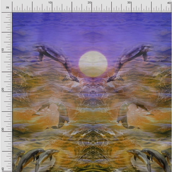 Soimoi Rayon Fabric Sea Panel Printed Craft Fabric by The Yard 42 Inch Wide