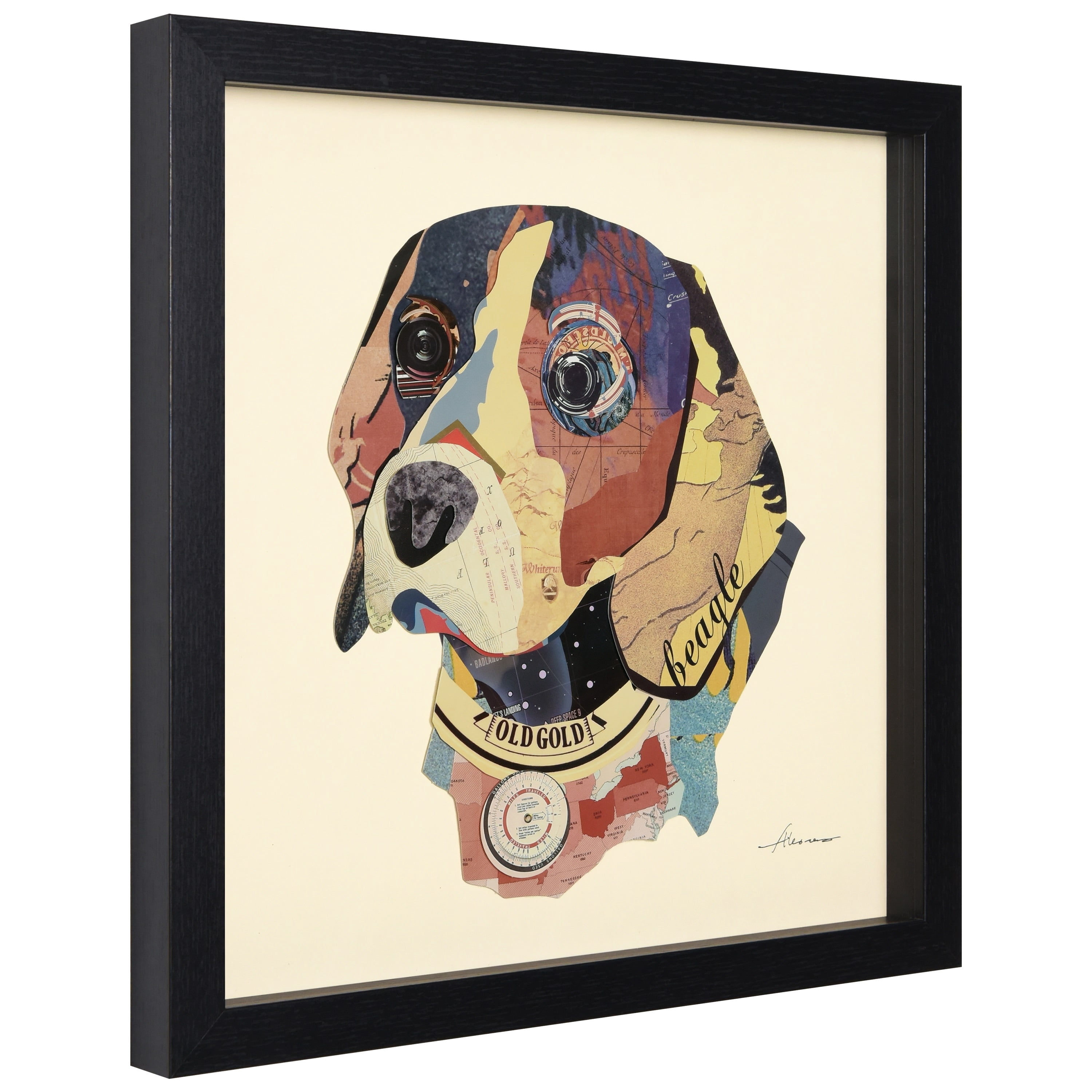Empire Art Dog Animals & Insects Framed Mixed Media Art, by Alex Zeng