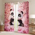 thumbnail image 2 of Erosebridal Kids Cartoon Panda Black Out Curtains, Pink Cherry Blossoms Curtains Pack of 2 (42x63 Each), 2 of 6