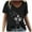 Black-1, variant on ChaoHeng Tops for Women Summer Blouses for Women Fashion Women Summer Print V-Neck T-Shirt Short Sleeve Casual Blouse Tops