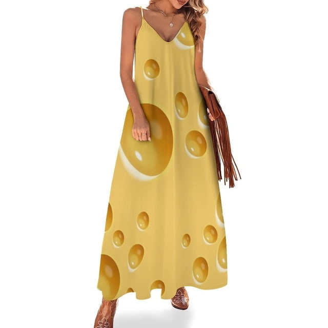 Vestido sin mangas de queso suizo Vestido de noche para mujer Vestidos de gala Ropa femenina