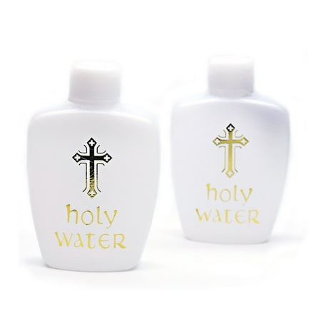 

ZIOKOK Holy Water Bottles Plastic Container Empty Containers with Gold Cross for Catholic Christian Halloween Baptism Party Church