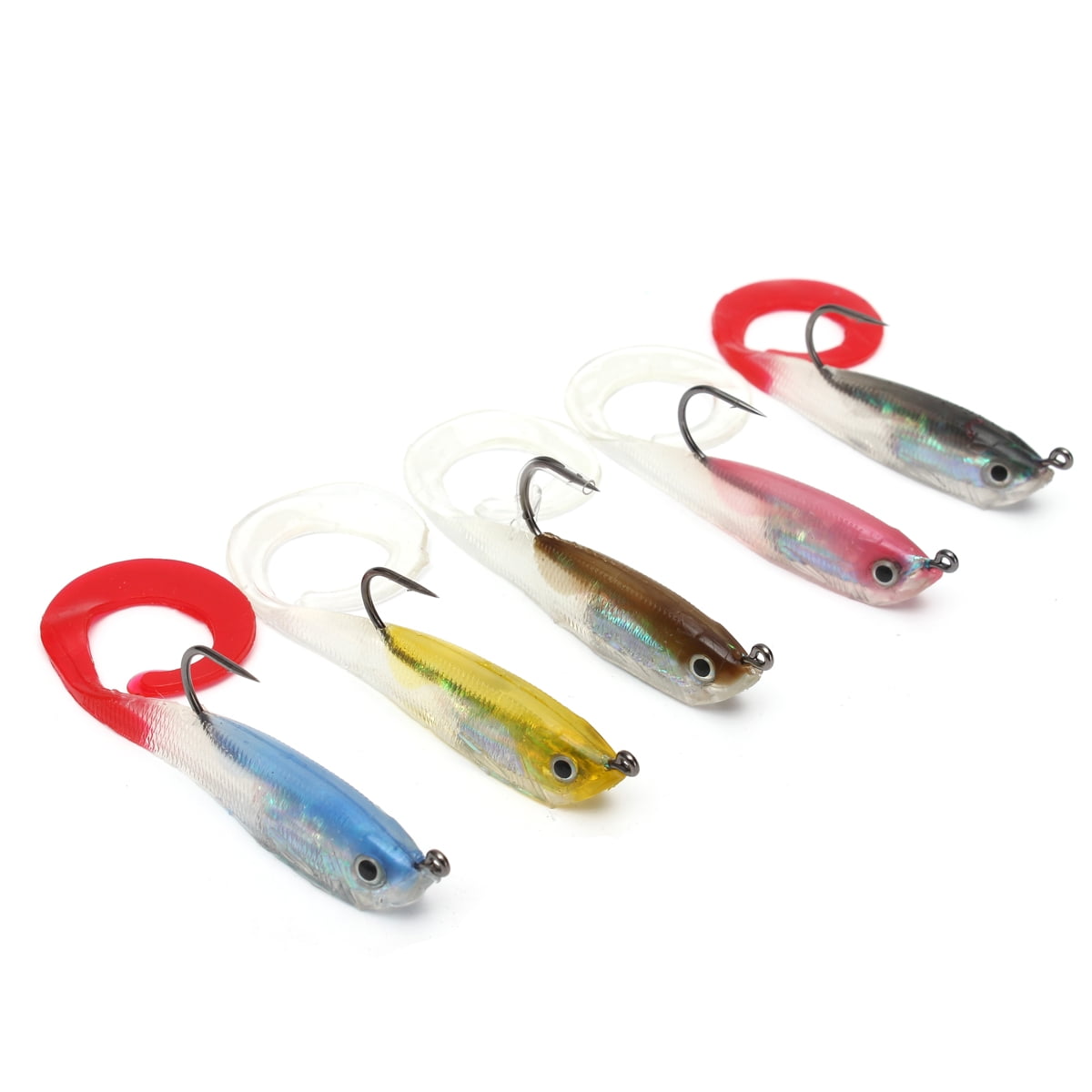 5pcs 10cm Soft Silicone Lures Fishing Lure Bass Plastic Bait Tackle JIG