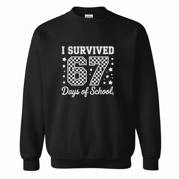 Funny Teacher Survived 67 Days Of School Humor Sweatshirt, up to size 5XL