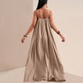 thumbnail image 5 of FRSASU Backless Cami Dresses for Women Sleeveless Solid Color Lounge Dress Spaghetti Strap Flowy Summer Loose Maxi Sundress Khaki, 5 of 9