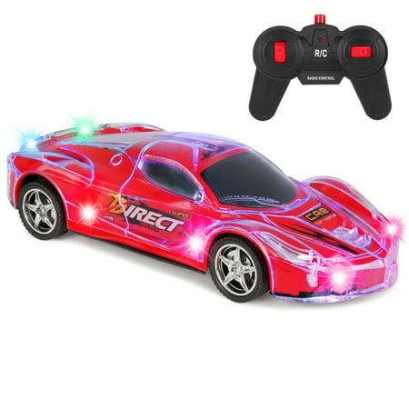Rc Hpi Racing Best Choice Products Kids 27Mhz Battery-Operated Remote Control Racing Car RC Toy w/ Flashing LED Lights, 2-Button Controller - Red ()