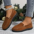 thumbnail image 6 of Brown Women'S Warm Slip-On Shoes With Soft Sole And Relaxed Fit For Home And Travel, 6 of 9