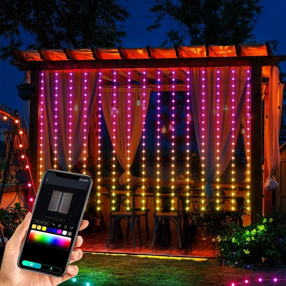 LusLog-pro Smart RGB Curtain String Lights for Bedroom Decor