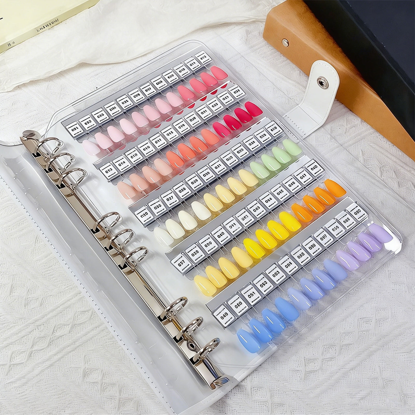 Organized Nails Swatches Book Systems for Professional and Enthusiasts Including Numbered Tips