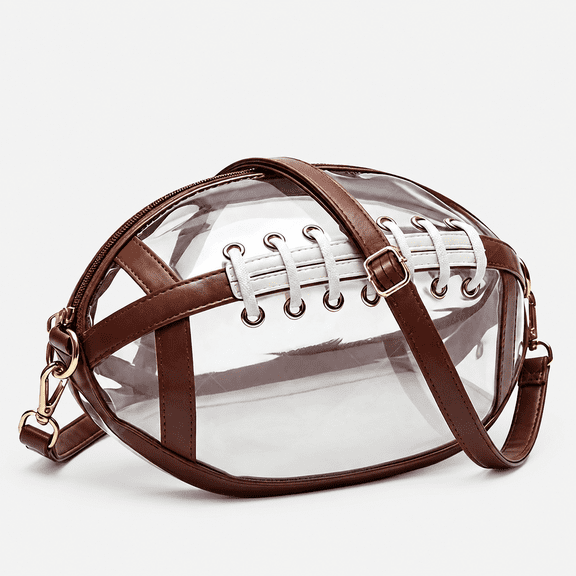 XAOUS Clear Football Bag,Clear Football Shaped Purse For Women