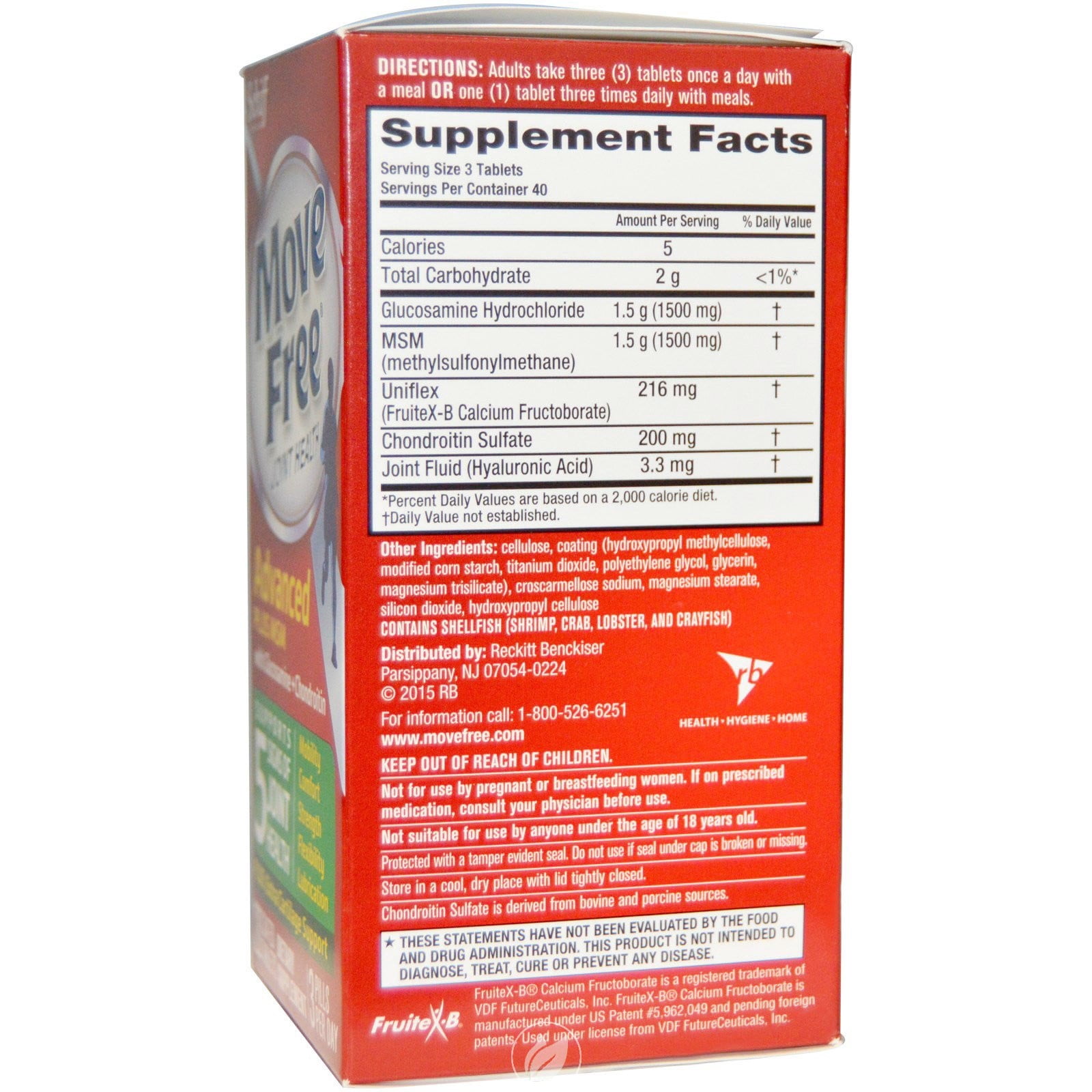 (4 Pack) Schiff, Move Free, Advanced Plus MSM with Glucosamine & Chondroitin, 120 Coated Tablets