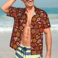 thumbnail image 5 of Lsque Autumn Warm Tone Maple Leaf pattern Hawaiian Shirt for Men, Unisex Summer Beach Casual Short Sleeve Button Down Shirts-Large, 5 of 9