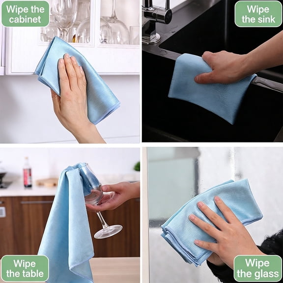 CHENjy Microfiber Cleaning Cloth Streak Free Lint Free Polishing Cloth High Absorbency Multipurpose Cleaning Rags for Glass Mirrors Screens 11.81*15.74 in